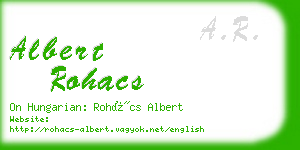 albert rohacs business card